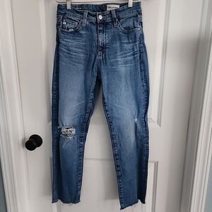 AG-ED Denim Mari Crop Jeans Womens Size 27 Blue High Rise Slim Straight Stretch